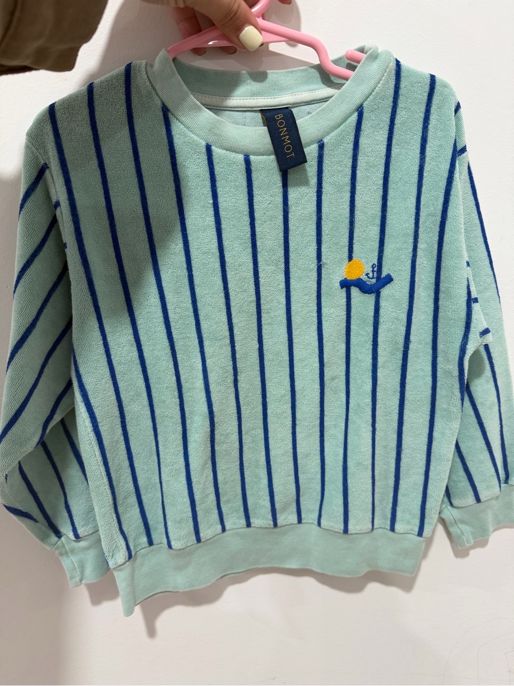 Kids Mint & Blue Striped Sweatshirt